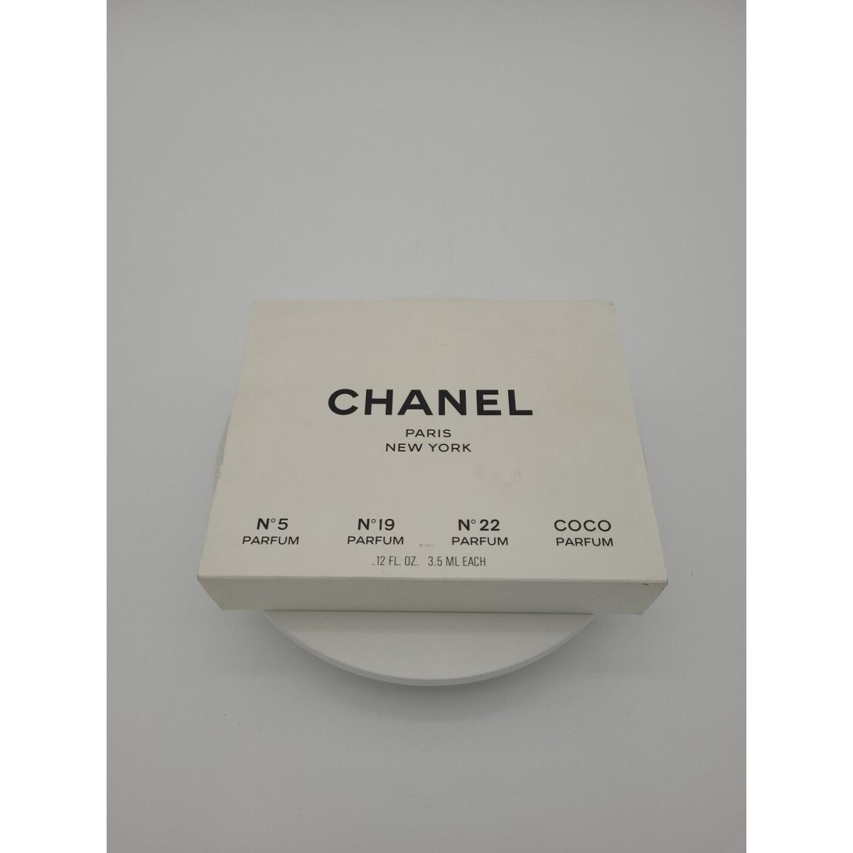 Chanel Four Pack 3.5ml .12 Fl Oz Each No 5 19 22 Coco Parfum Edp