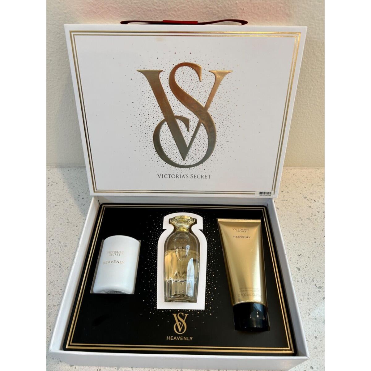 Victoria`s Secret Heavenly Gift Set - Edp Eau De Parfum Spray Lotion Candle