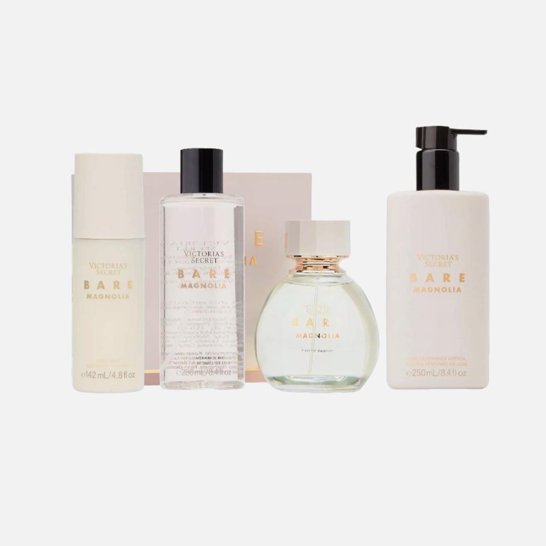 Victoria`s Secret Bare Magnolia 3.4oz Parfum+lotion+mist+milk 4-Piece Set