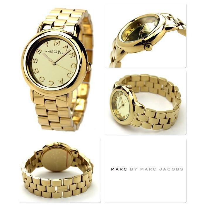 Marc Jacobs Marci Gold Tone Stainless Steel Link Bracelet Watch MBM3098