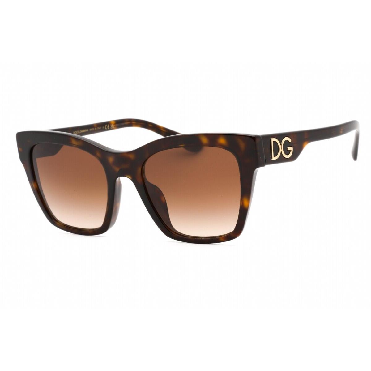 Dolce Gabbana DG4384F 502/13 Sunglasses Havana Frame Brown Gradient Lens 53mm