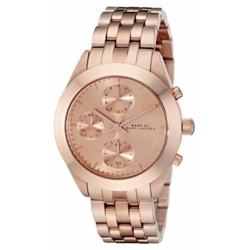 Marc by Marc Jacobs Women`s MBM3394 Rose Gold-tone Stainless Steel Watch with Li