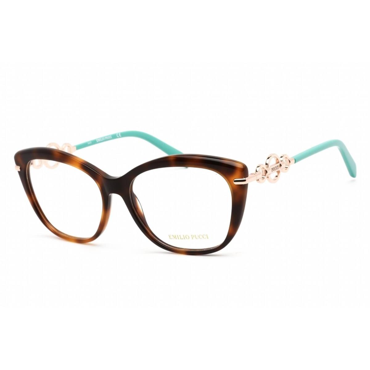 Emilio Pucci EP-5163 052 Dark Havana Green Eyeglasses 55/16/140