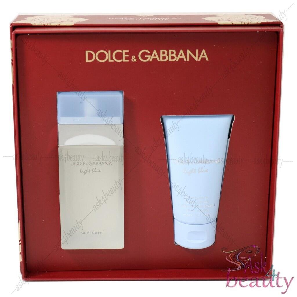 Dolce Gabbana Light Blue 2 Pcs Set 1.7 oz Edt Spray+1.7 Body Cream Women