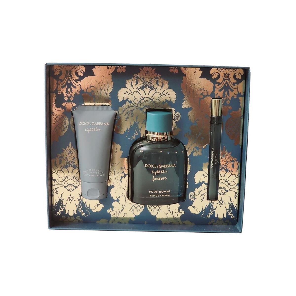 Dolce Gabbana Light Blue Forever Pour Homme 3PC Gift Set - Blue