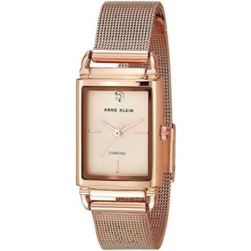 Anne Klein Women`s Diamond Rose Gold Tone Analog Watch