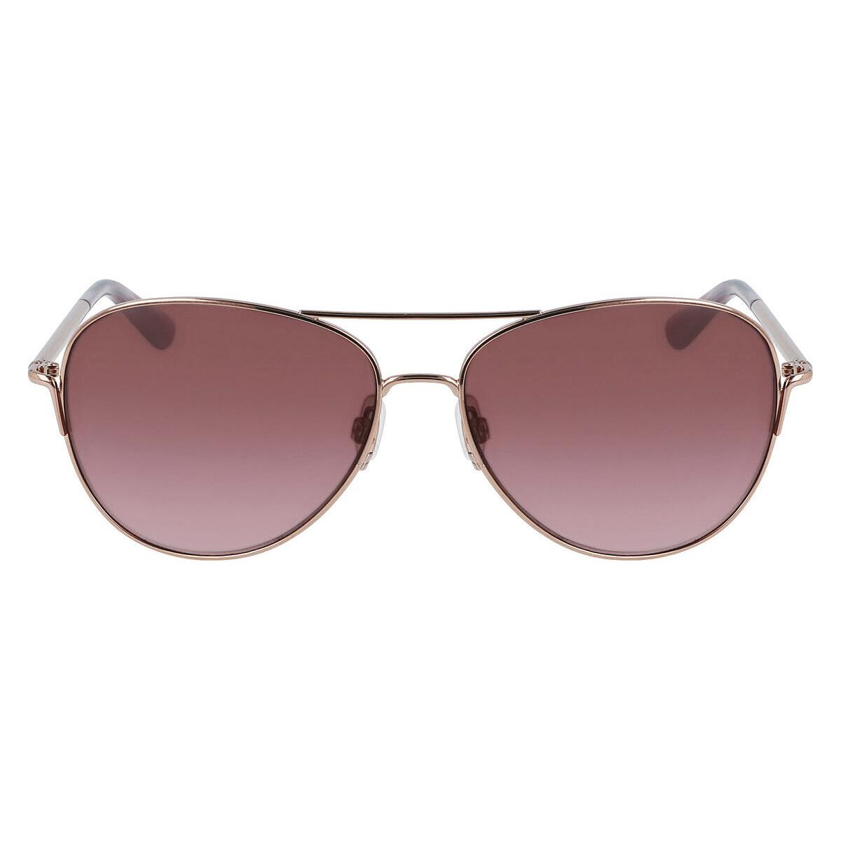 Anne Klein AK7070 Sunglasses Rose Gold Plum Gradient 59mm