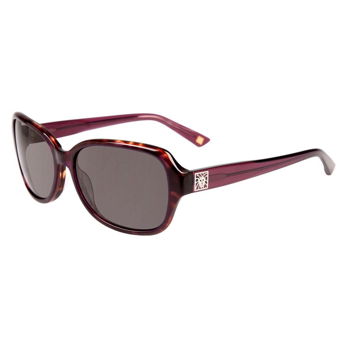 Anne Klein AK7017 Sunglasses Plum Gray Fashion 57mm