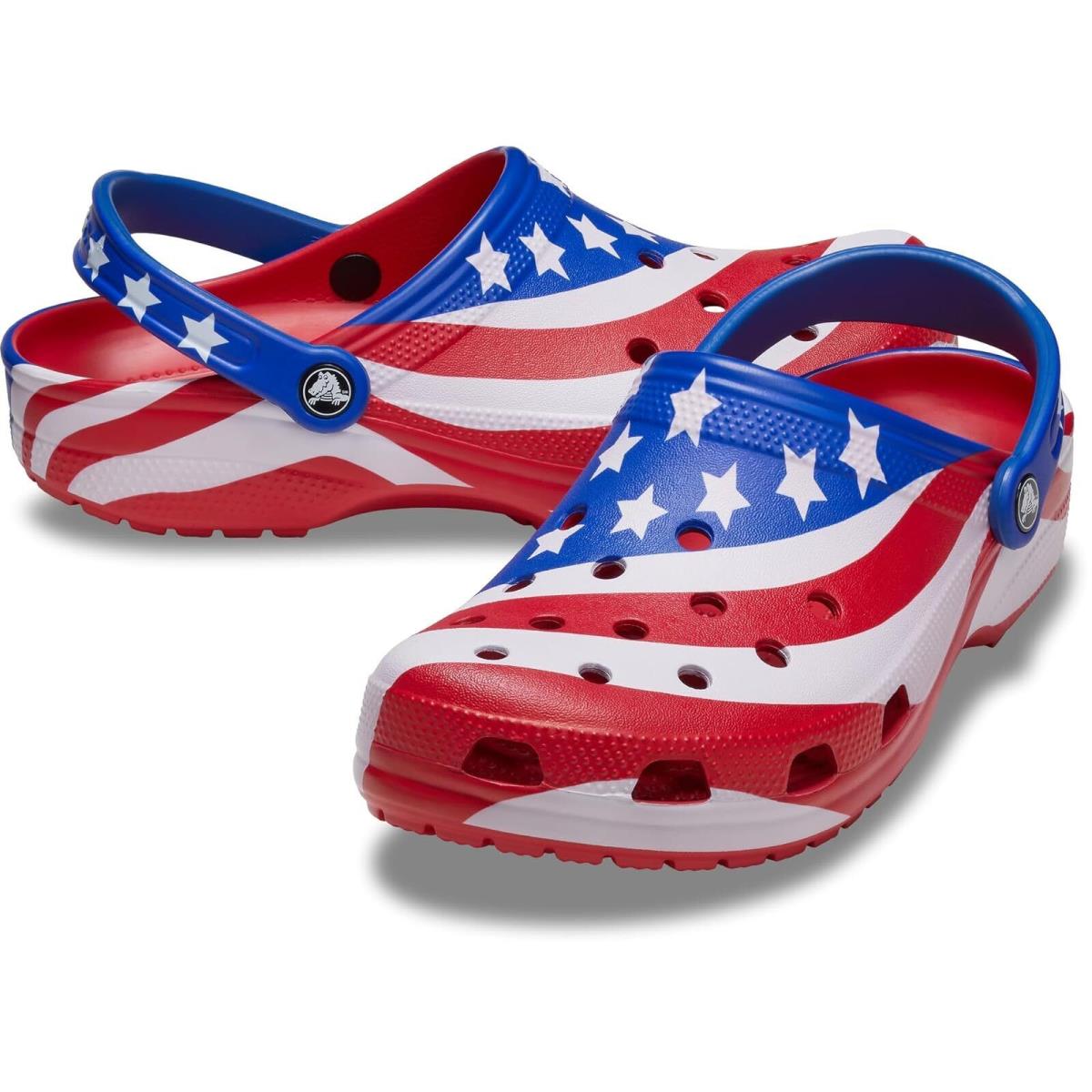 Crocs Classic American Flag Clog Women`s 4th of July Patriot Crocs