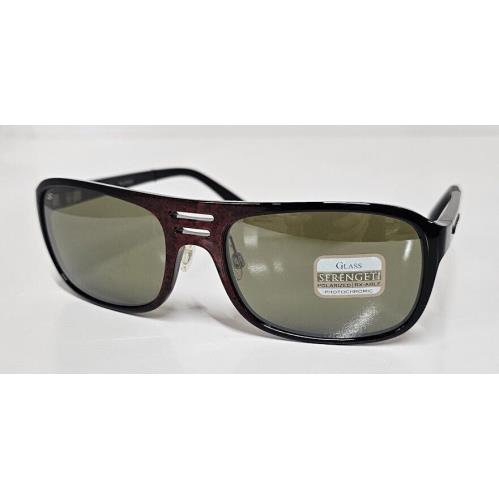 Serengeti Lorenzo 7734 Sunglasses 555 NM Polarized Glass Lens Red Granite