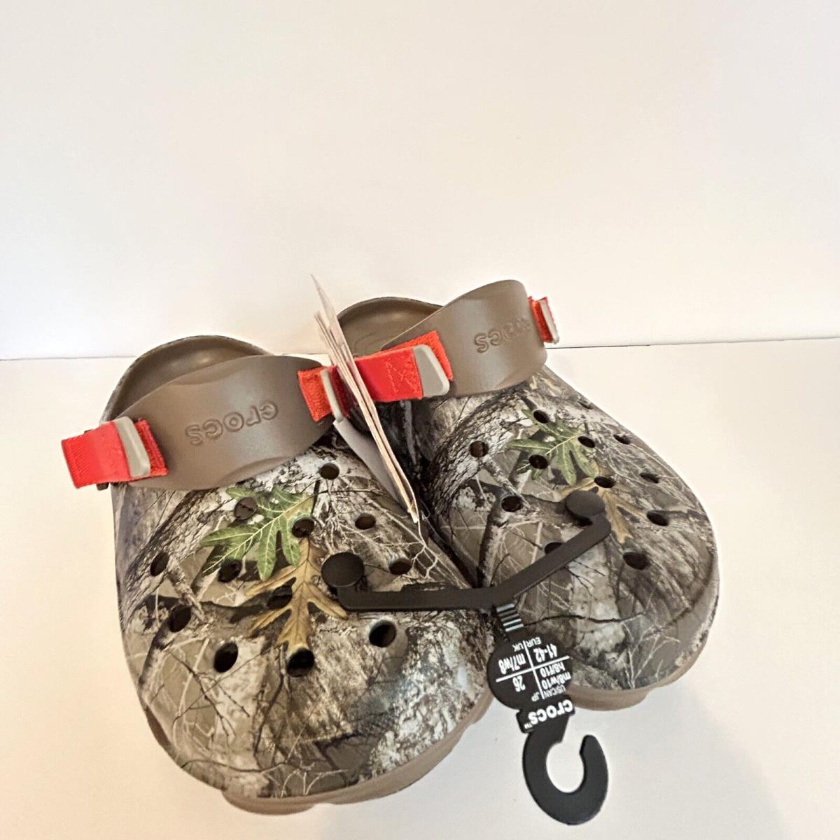 Crocs Classic All Terrain Realtree Edge Camo Clogs Walnut Orange Strap M8/W10