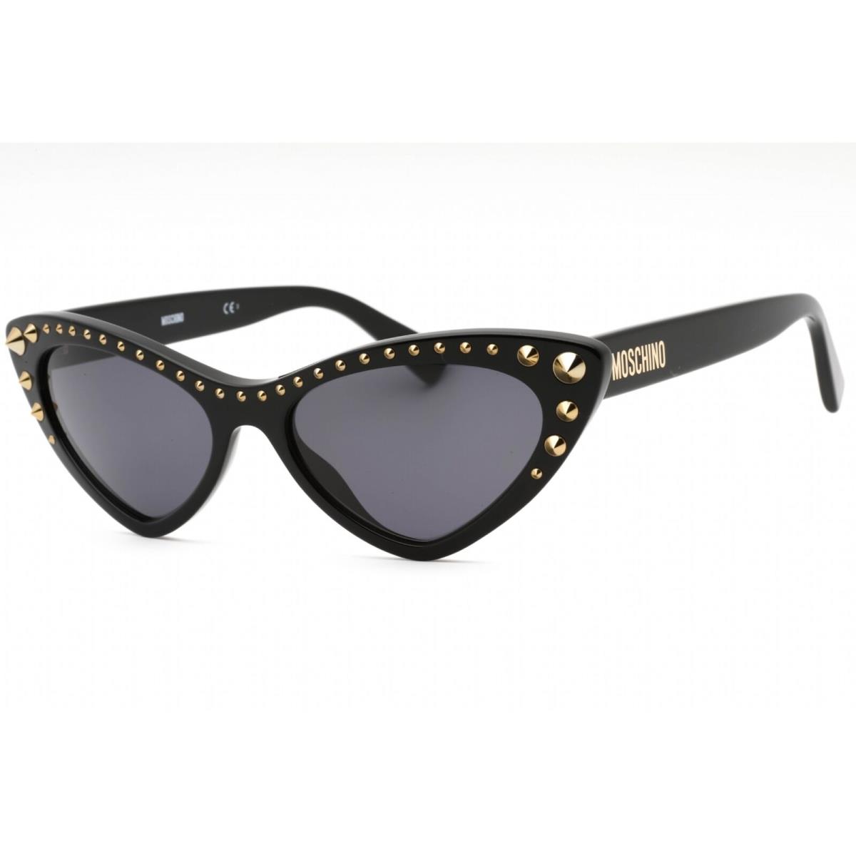 Moschino Women`s Sunglasses Black Plastic Cat Eye Shape Frame MOS093/S 0807 IR - Frame: Black, Lens: Grey