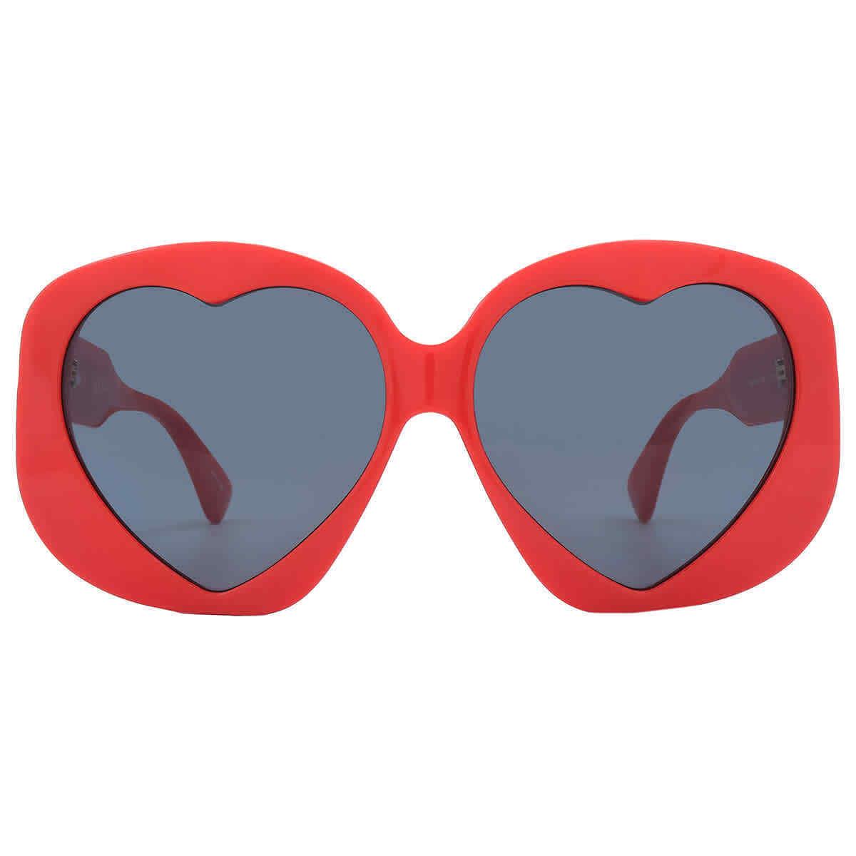 Moschino Grey Irregular Ladies Sunglasses MOS152/S 0C9A/IR 61 MOS152/S 0C9A/IR - Frame: Red, Lens: Grey