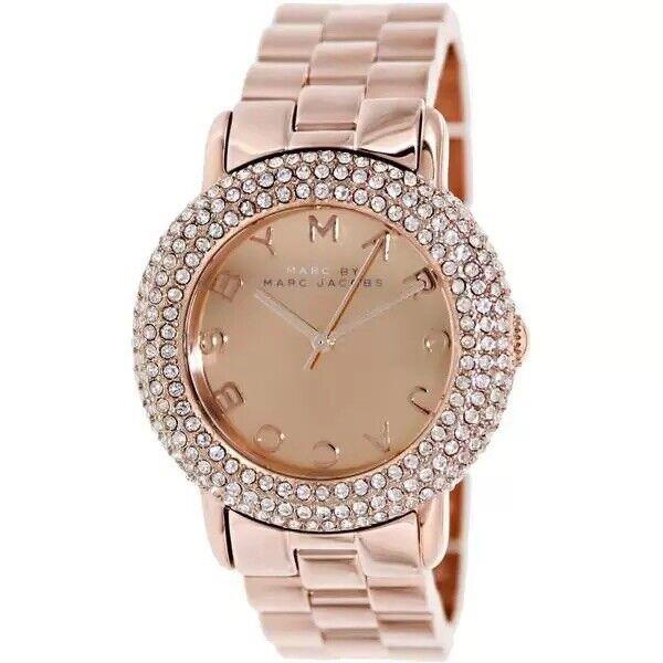 Marc by Marc Jacobs Marci Crystal Rose Gold Tone Womenss Watch MBM3192