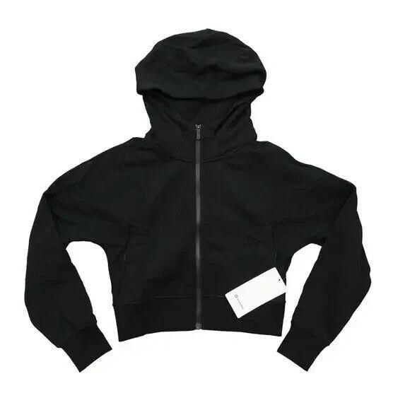 Lululemon Cotton French Terry Zip Hoodie Black Womens Size 6