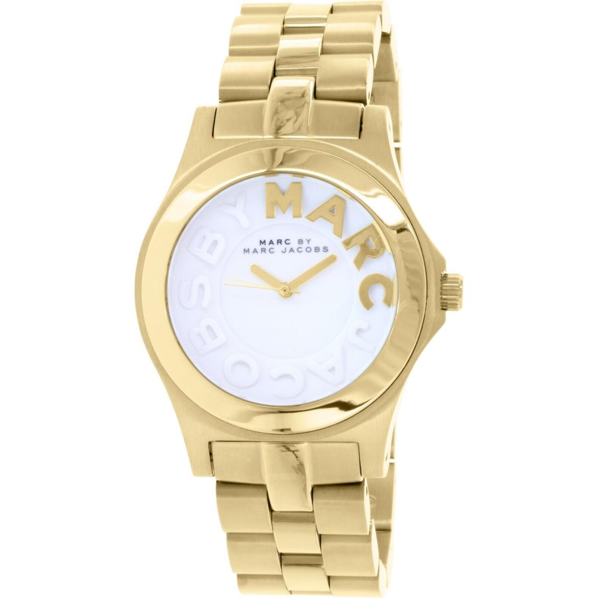 Marc Jacobs Rivera Gold Tone S/steel White Dial Bracelet WATCH-MBM3134