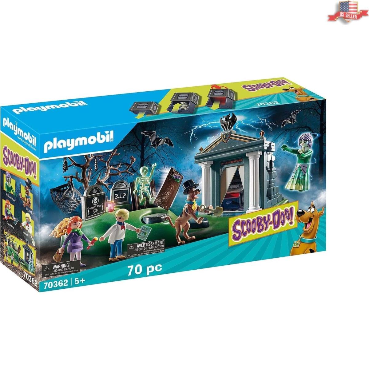 Glow-in-the-dark Scooby-doo Cemetery Playset with Ghost Card and Accessories