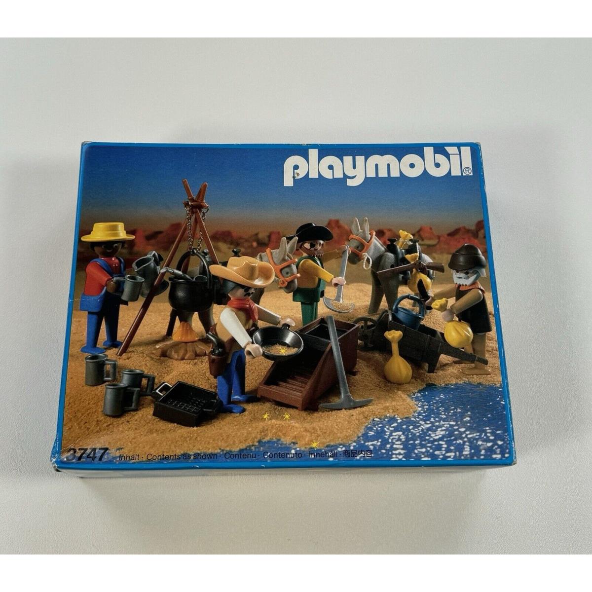 Vtg 1987 Playmobil 3747 Gold Miners Panning Mining Playset Old West /