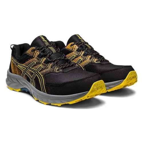 Asics Men`s Lightweight Breathable Trail Running Sneakers - Black Yellow