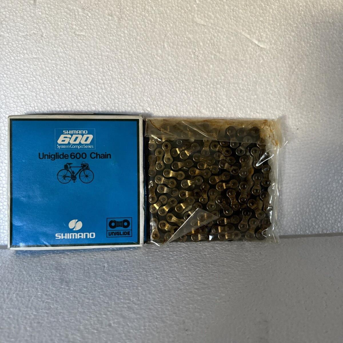 Nos Shimano 600 Uniglide Chain Gold/blk 1/2 X 3/32 120 5/6 Spd Made In Japan