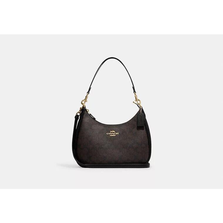 Coach Teri Hobo Shoulder Bag CJ517/Brown Black/Signature