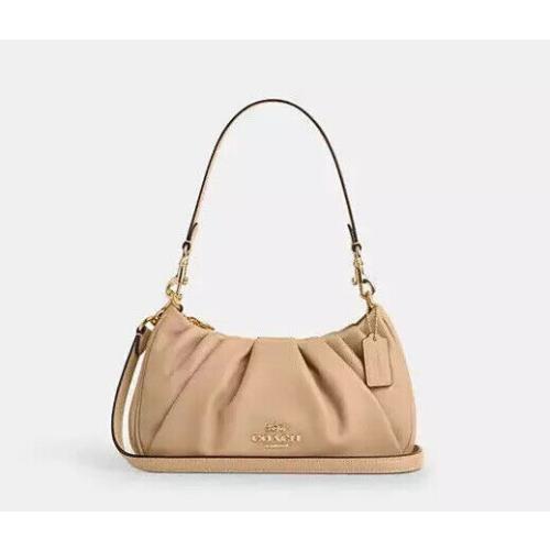 Coach Teri Shoulder Bag with Ruching CT761 CT761/Gold/Tan