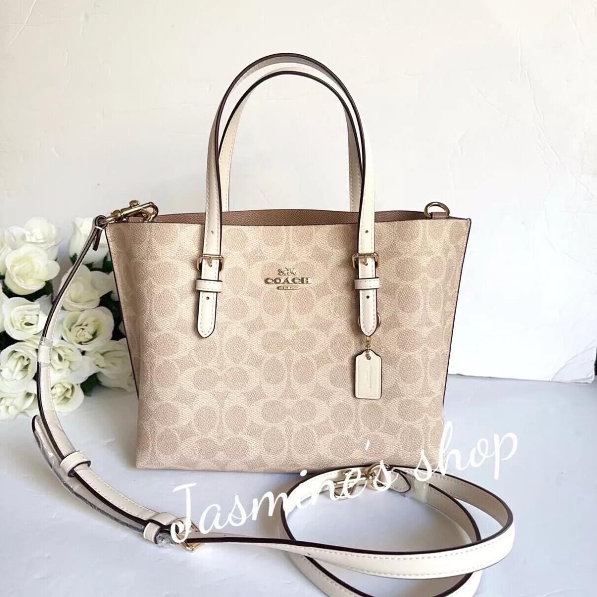 Coach Mollie Tote Bag 25 In Signature Canvas CV965/sand/chalk