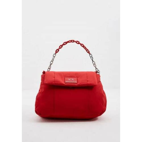 A X Armani Exchange Big Flap Shoulder Bag Lipstick Red