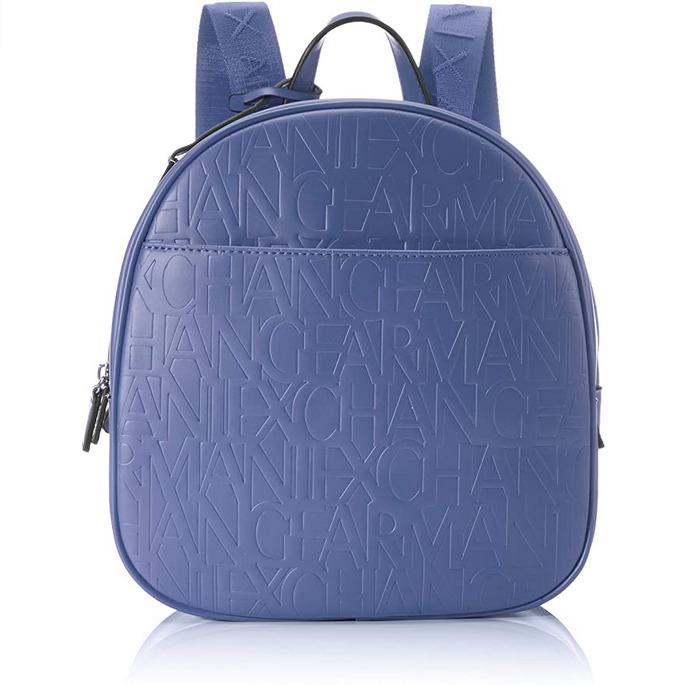 A X Armani Exchange Small Logo All Over Debossed Backpack Denim-denim