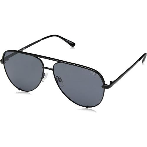 Quay Australia High Key Mens and Womens Sunglasses Classic Oversized Aviator - Frame: Black