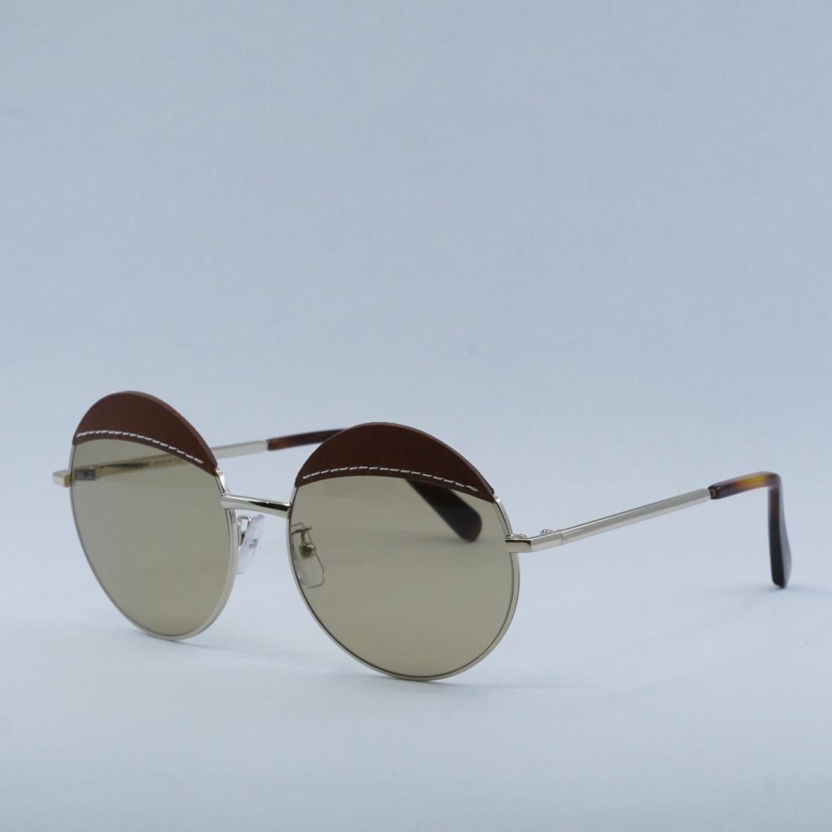 Loewe LW40007U 33N Gold/brown Leather/brown 58-17-140 Sunglasses