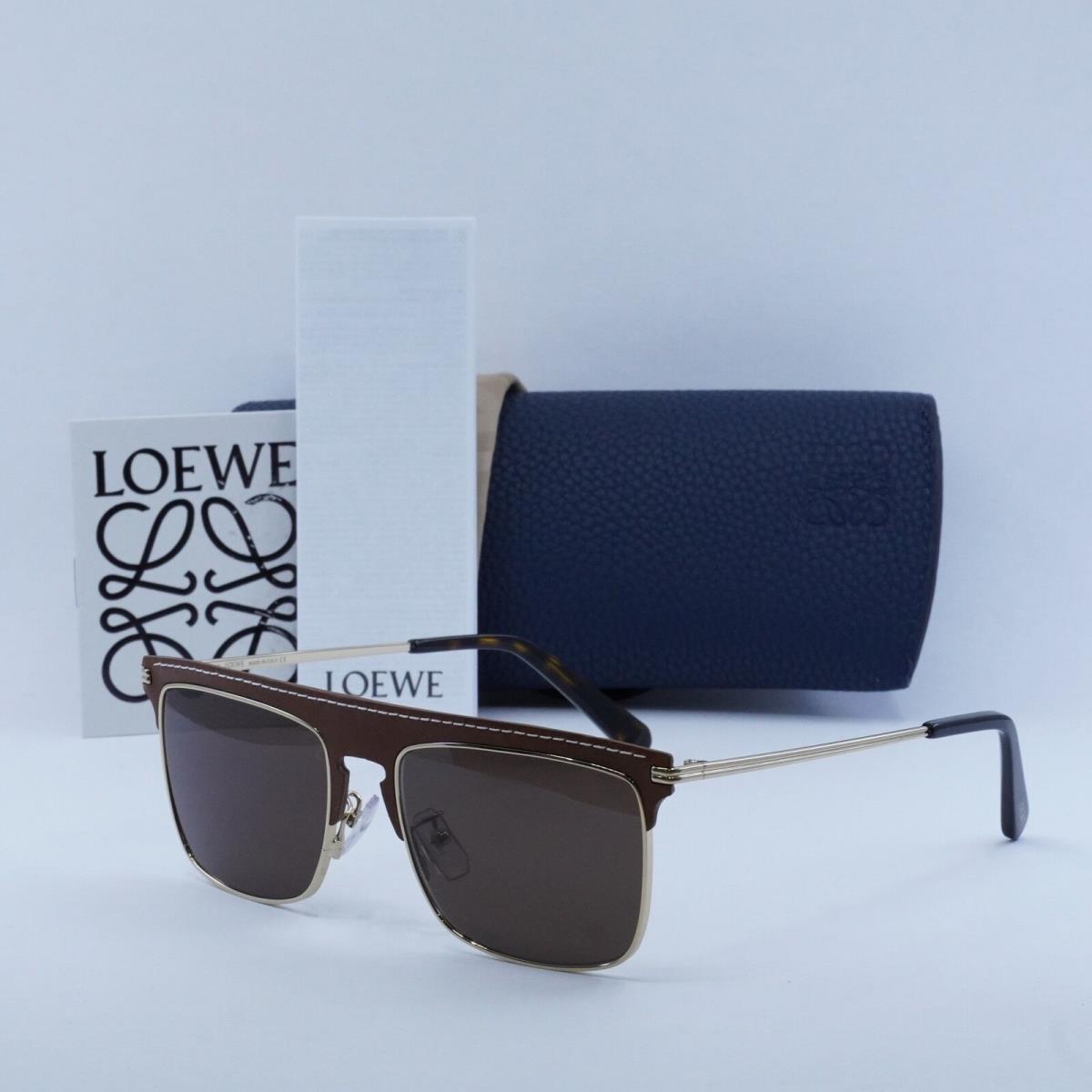 Loewe LW40006U 33E Gold/brown Leather/brown 56-18-145 Sunglasses