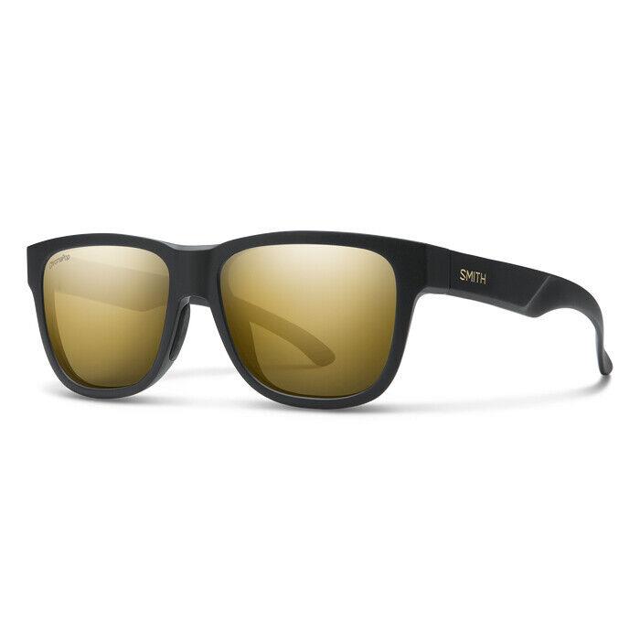 Smith Lowdown Slim 2 Sunglasses - Matte Black - Chromapop Polarized Black Gold - Frame: Matte Black