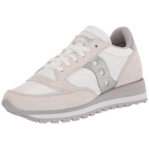 Saucony Women`s Jazz Triple Sneaker White/silver 12 - White/Silver