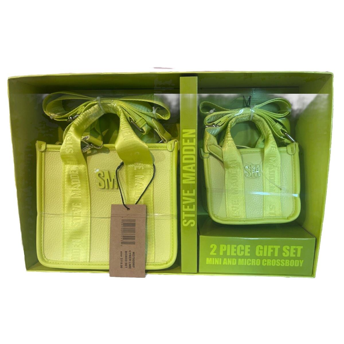 Steve Madden Mini Micro Crossbody Bag 2 Piece Gift Set Cyber Lime Purse