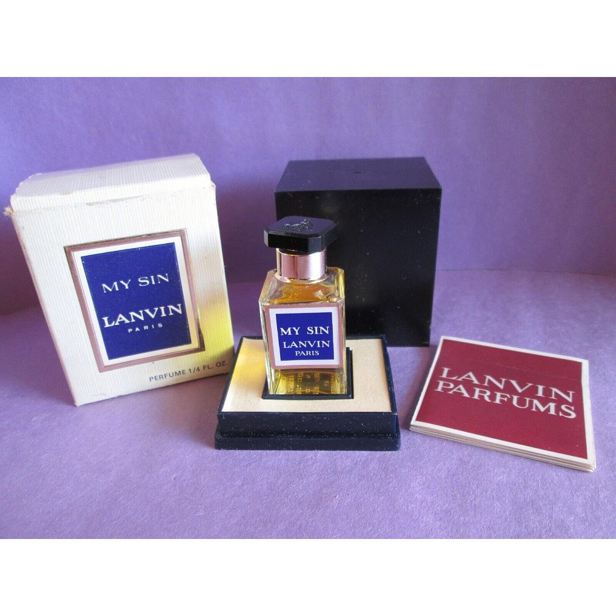 My Sin Lanvin Paris Vintage Pure Perfume 1/4 oz in Worn Box