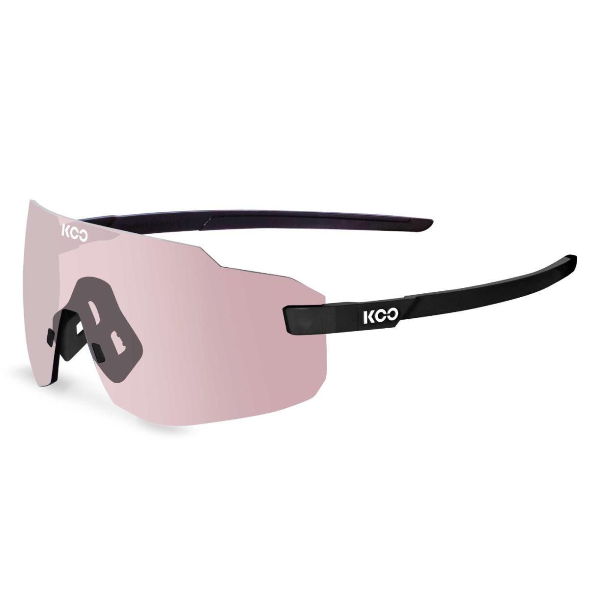 Koo Supernova Cycling Sport Sunglasses-black Matt Photocromic Pink Lens