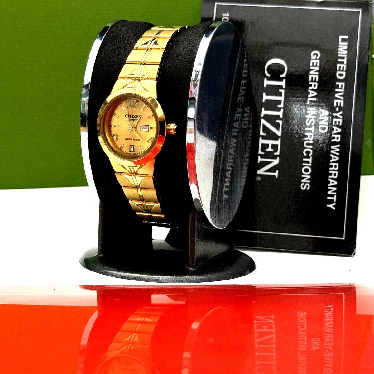 Citizen Quartz 14k Gold Tone Stainless Steel Bracelet and Dial Women`s Watch