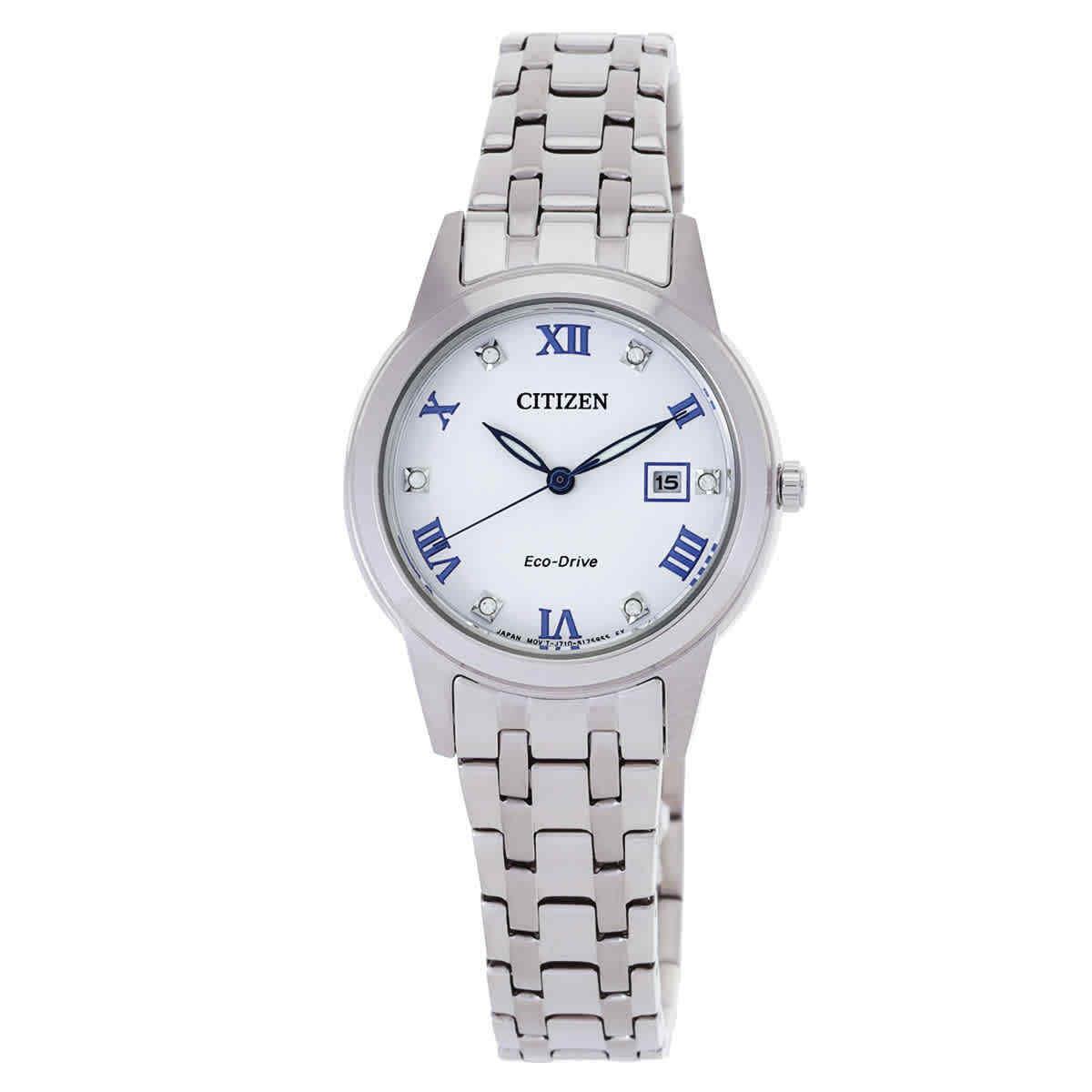 Citizen Classic Automatic Diamond White Dial Ladies Watch FE1240-57A