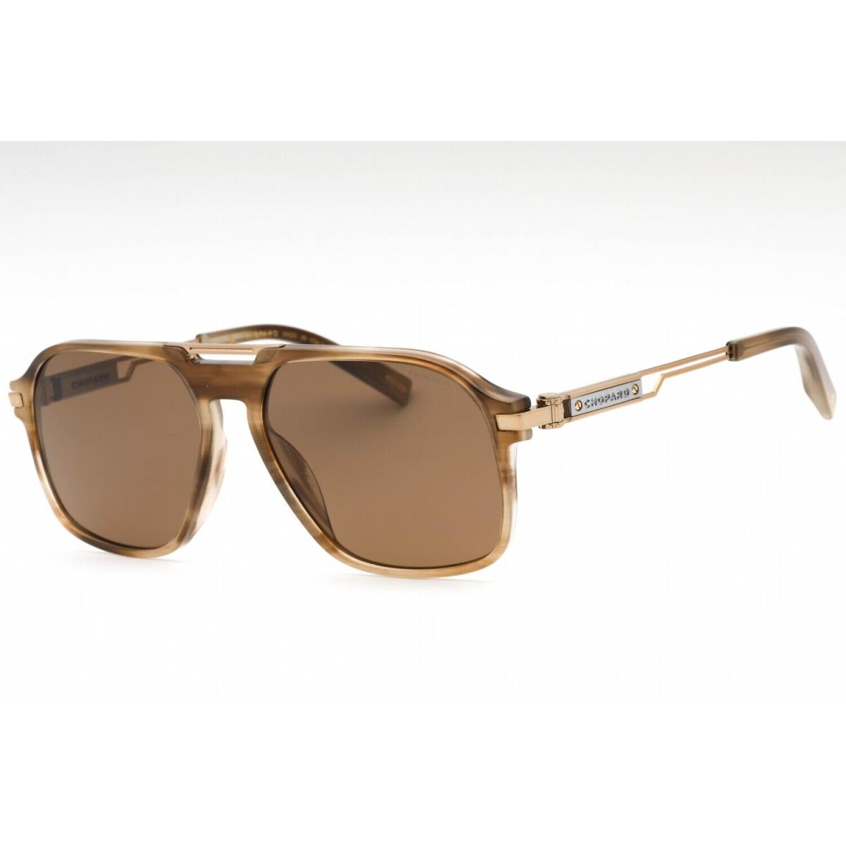 Chopard SCH347-6YHP Shiny Striped Brown Sunglasses