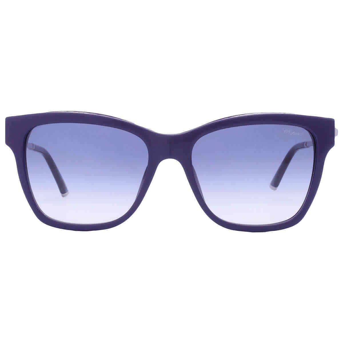 Chopard Blue Gradient Square Ladies Sunglasses SCH272S 09LR 56 SCH272S 09LR 56 - Frame: Blue, Lens: Blue