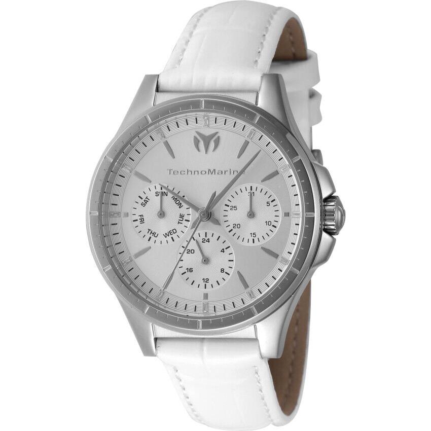 Technomarine Moonsun Date-day Quartz Silver Dial Ladies Watch TM-822054