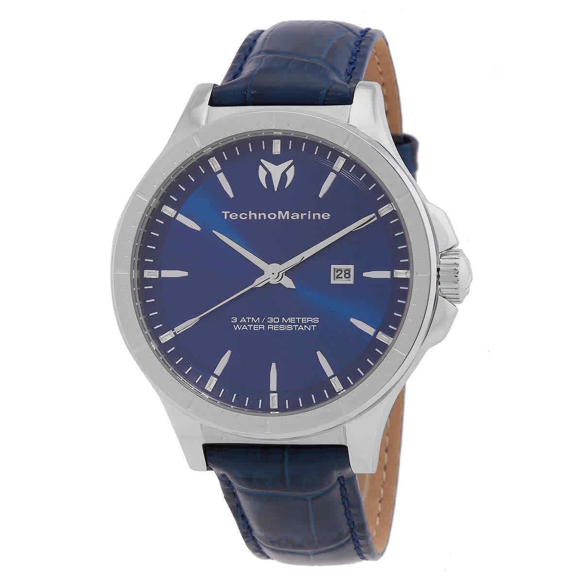 Technomarine Moonsun Date Quartz Blue Dial Men`s Watch TM-822012