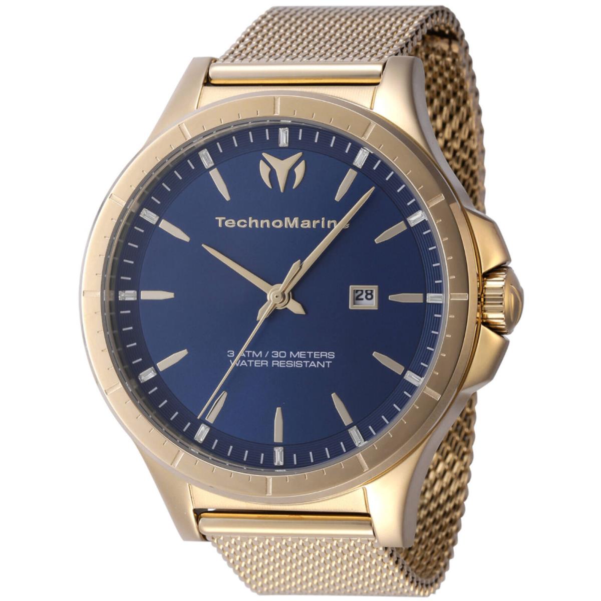 Technomarine Moonsun Date Quartz Blue Dial Men`s Watch TM-822008