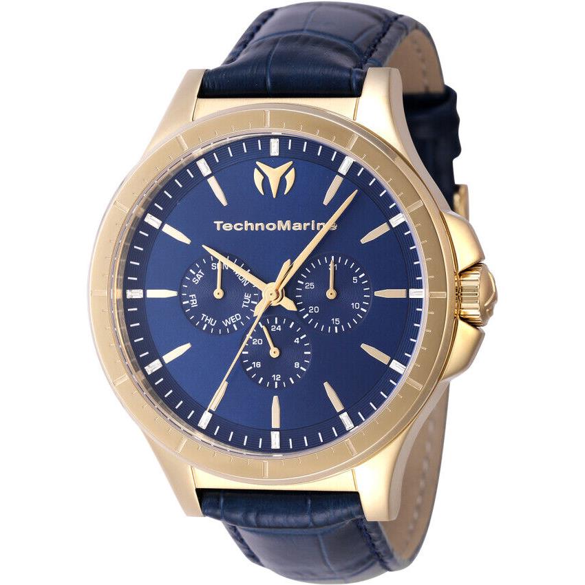 Technomarine Moonsun Date-day Quartz Blue Dial Men`s Watch TM-822030