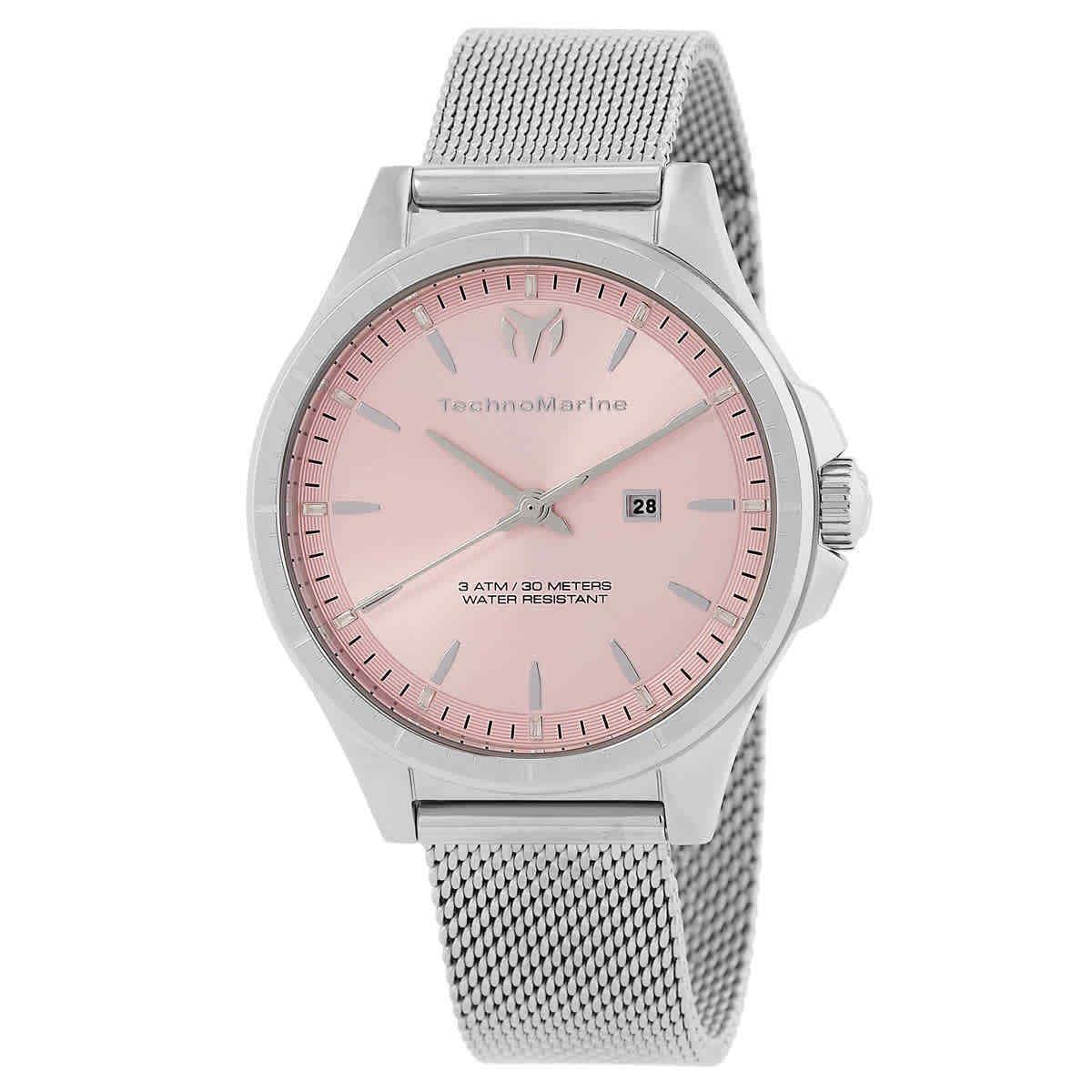 Technomarine Moonsun Date Quartz Pink Dial Ladies Watch TM-822034