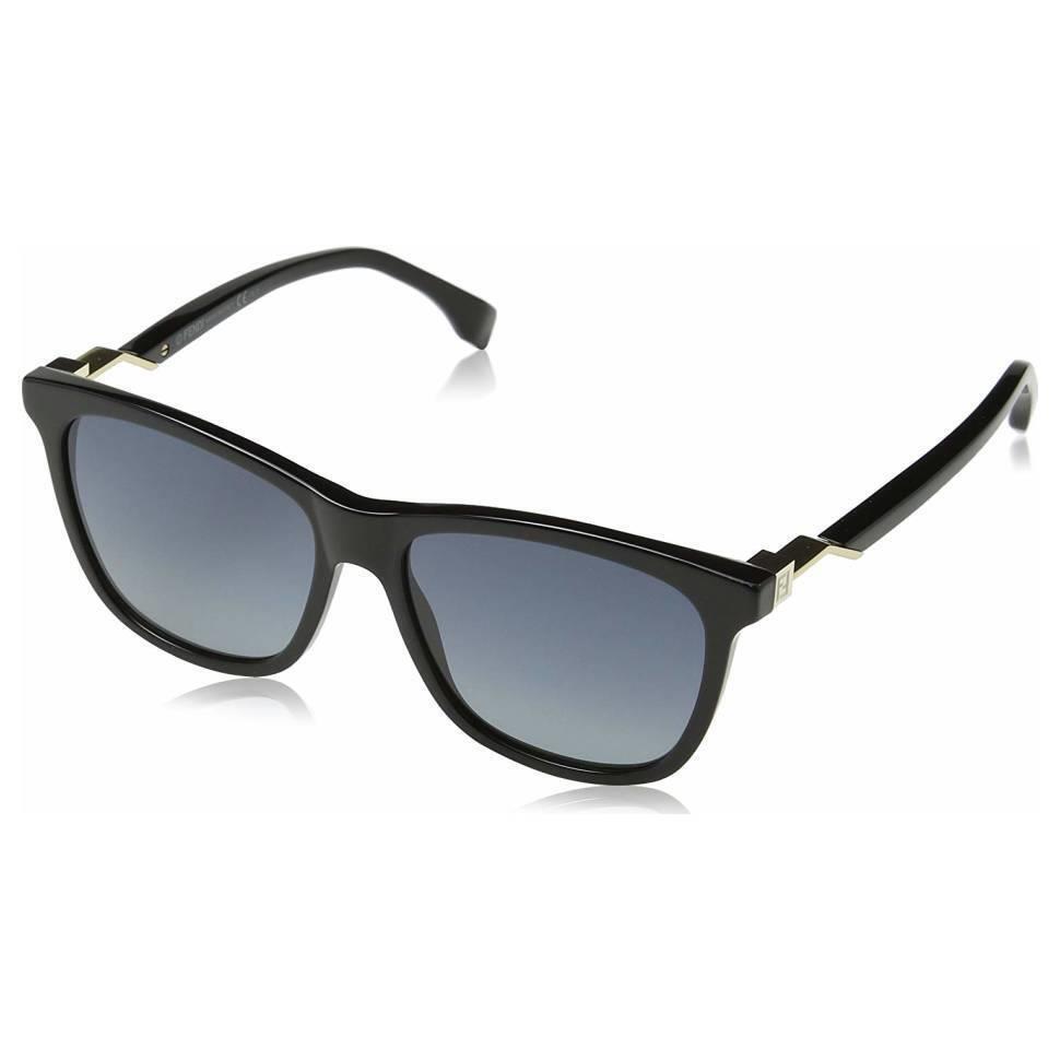 Fendi Women`s Cube Polarized Rectangular 55mm Sunglasses Black