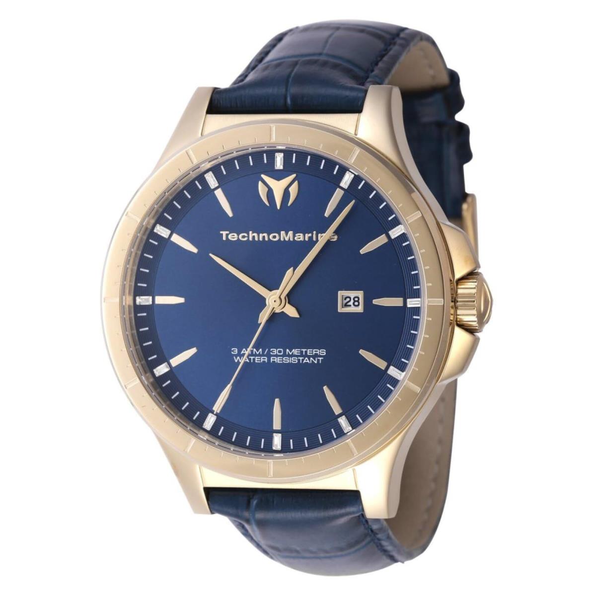 Technomarine Moonsun Date Quartz Blue Dial Men`s Watch TM-822015