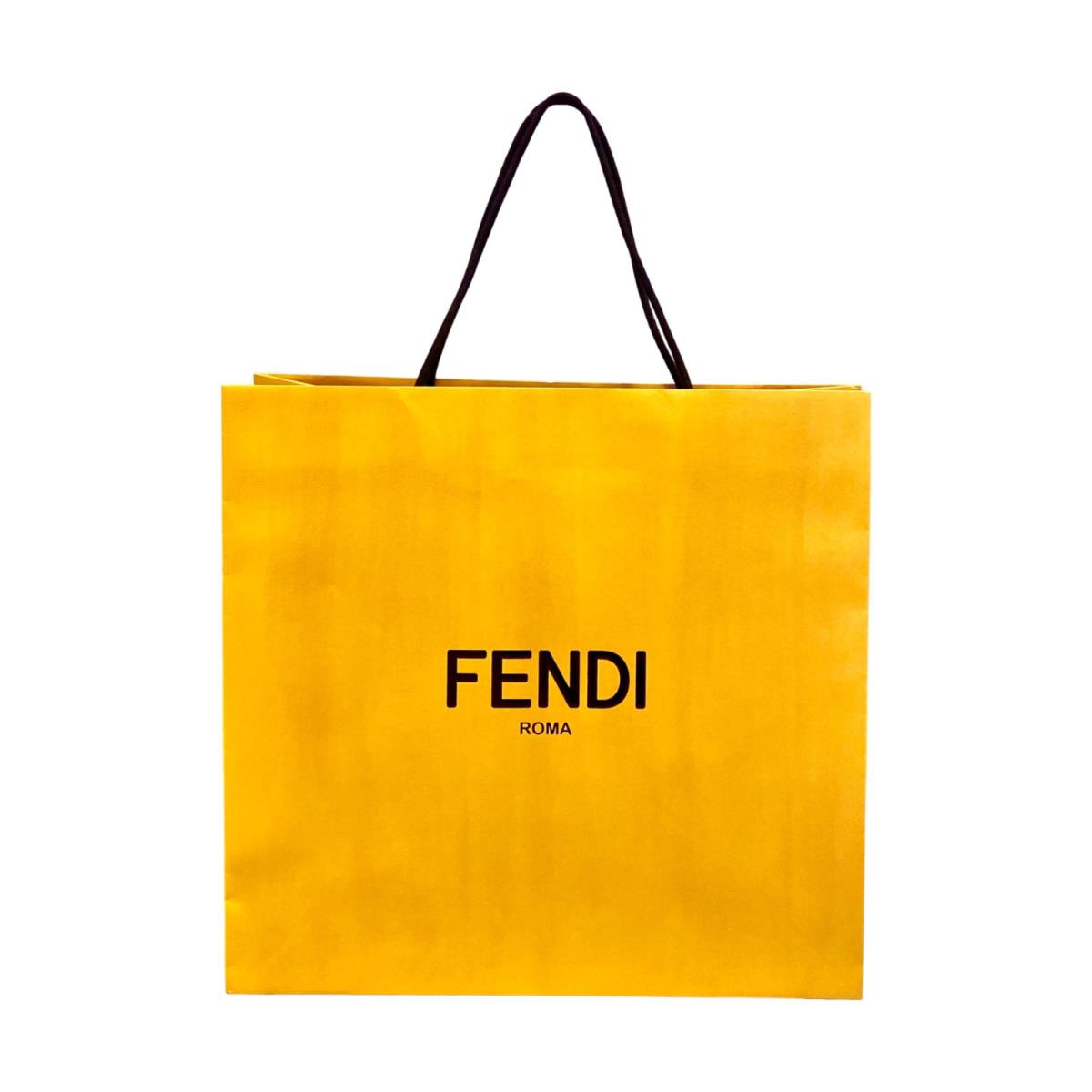 Fendi Roma Shopping Gift Bag Designer Logo Yellow Large 16.5 x 15.5