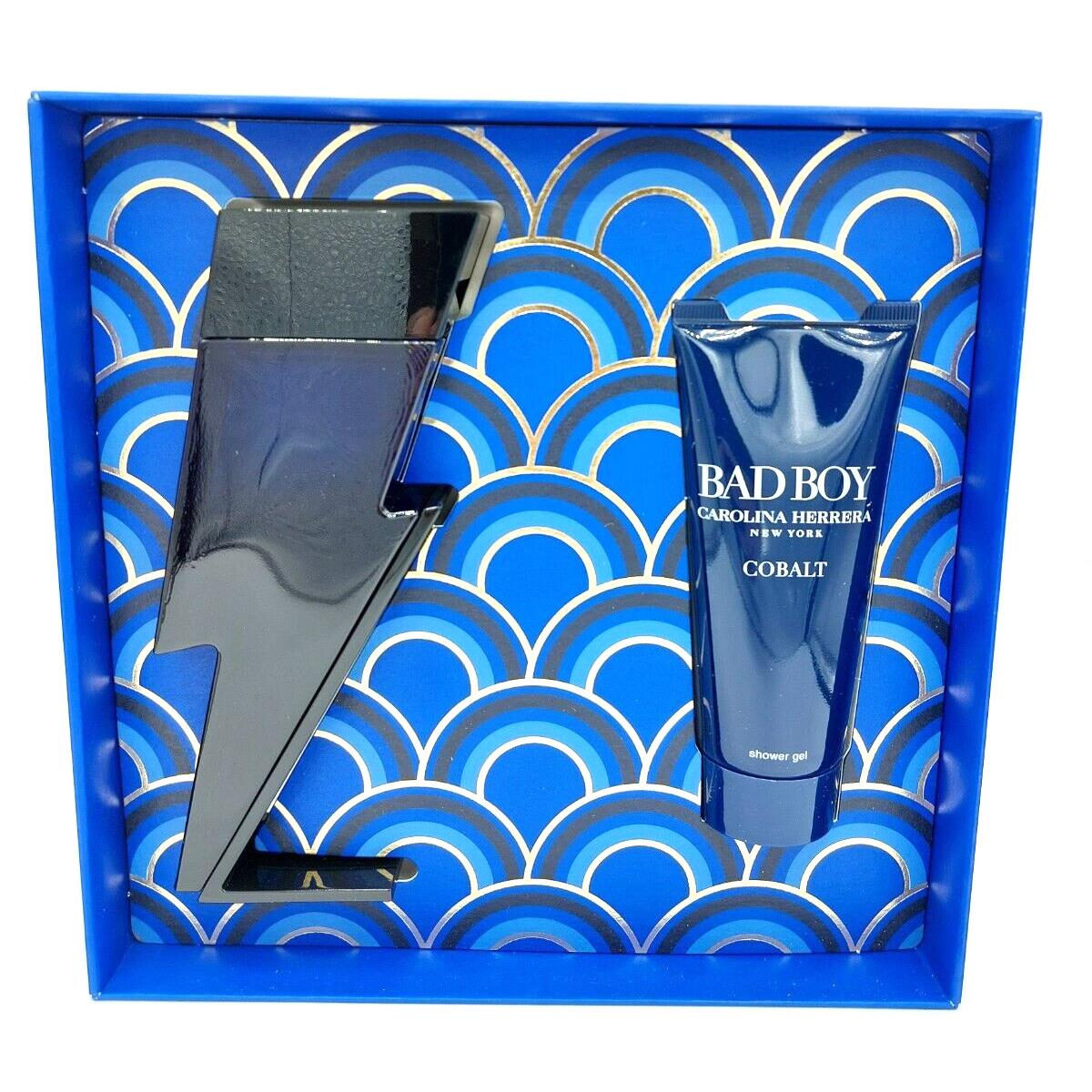 Bad Boy Cobalt Elixir by Carolina Herrera 3.4oz Edp Spray+3.4oz Sh/gel. Set